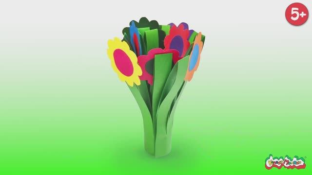 💐 Создаем объемный букет из цветной бумаги: легкая подделка для всех! 🎨✂️