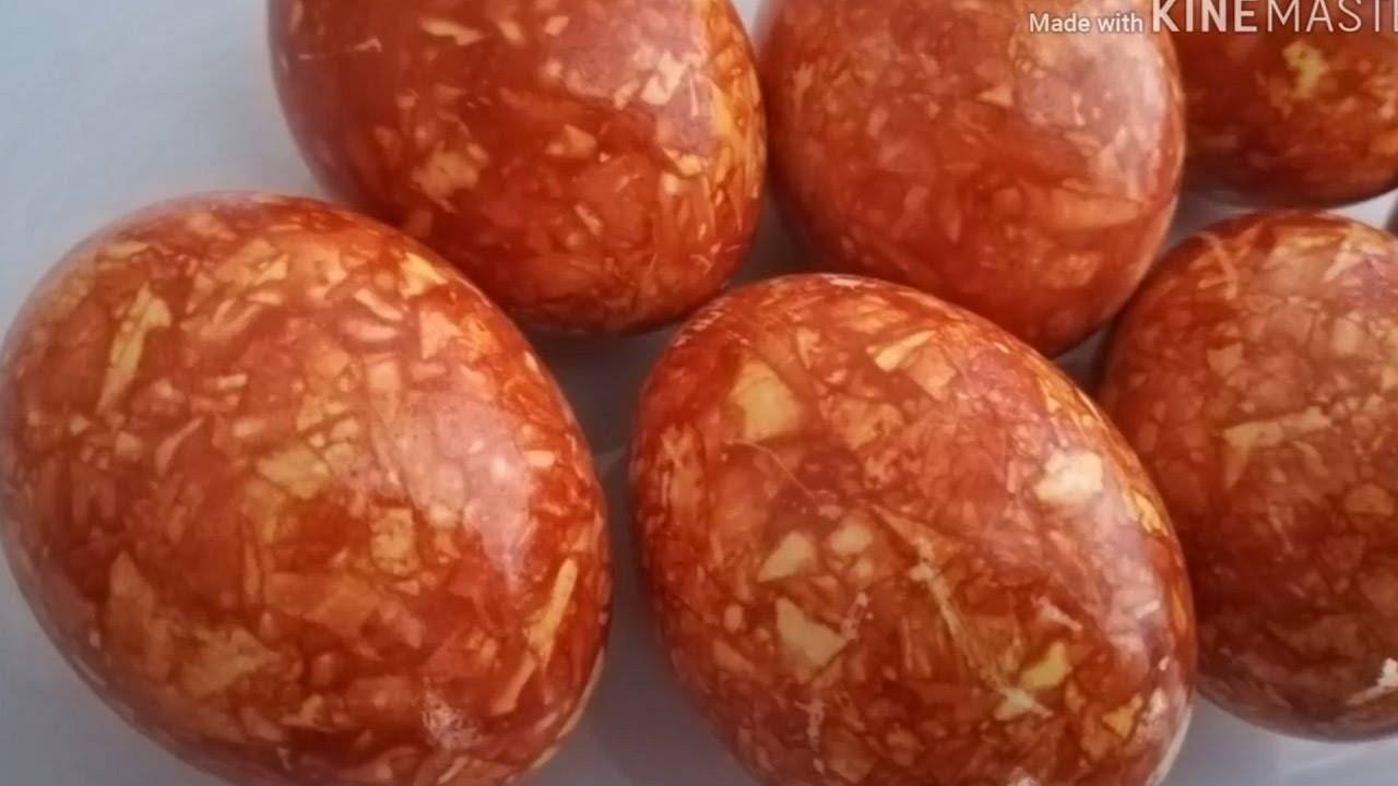 МРАМОРНЫЕ Яйца (БЕЗ ЗЕЛЕНКИ). Пасхальные Яйца ЛУКОВОЙ Шелухой. Как покрасить Яйца на Пасху