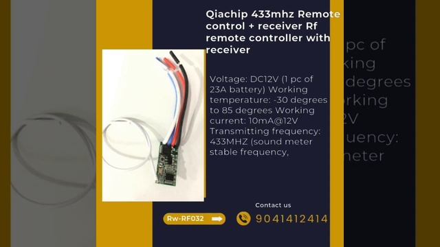 Roboway Qiachip 433mhz Remote control + receiver Rf remote controller with receiver смотреть онлайн