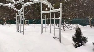 Как выглядит сад на даче после новогодних праздников!