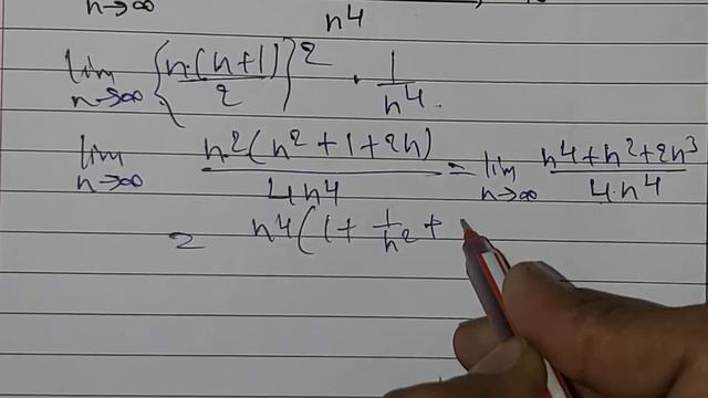 find the limit of (1+2^3+.......n^3)/n^4 смотреть онлайн