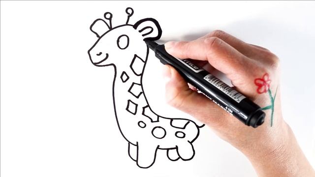 Рисуем вместе с детьми животных: как нарисовать жирафа смотреть онлайн