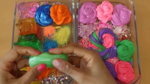 Слайм -  Смешиваем «Радужные и розовые» тени для век и макияж, детали, блёстки в слайм!  Увлекательн