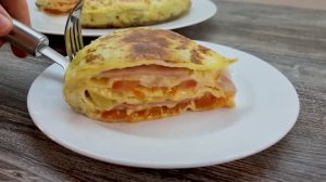 Слоеный _пирог_ из лавашей - сытный завтрак для всей семьи_ простые идеи для завтрака