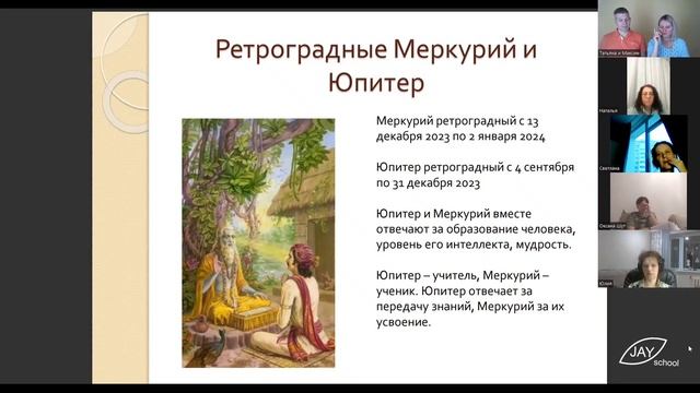Ретроградные Меркурий и Юпитер в декабре 2023