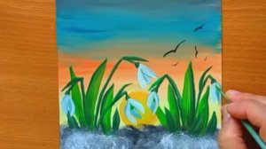 Как нарисовать подснежники для детей - обучающее видео для детей