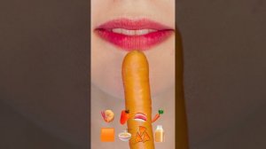 ASMR⎜RANDOM ORANGE FOOD Emoji MUKBANG 🟠Fried shrimp, Mini carrots, Paprika⎜EATING SOUND🎧