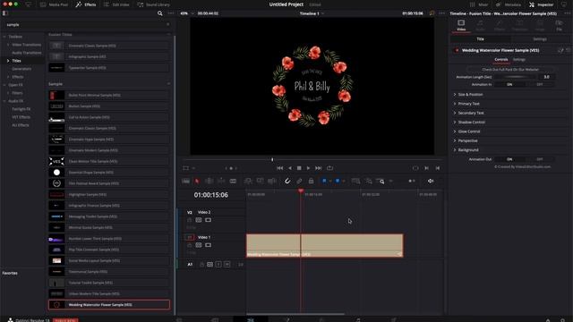 Free Wedding Watercolor Flower Title for Davinci Resolve смотреть онлайн
