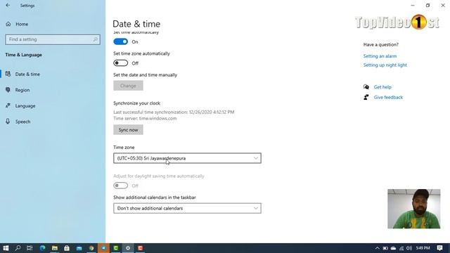 Windows 10 How to change Time zone