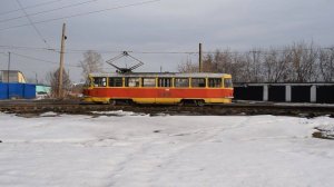 Трамвай Tatra T3SU-1089. Разворот на кольце с "суперским" звуком.