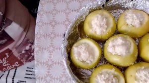 запечённые яблочки с творожной начинкой👍