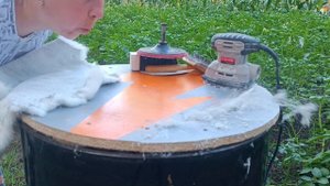 Шлифую шкуру кролика. Результат до шлифовки и после.
