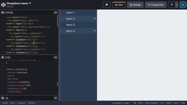 Vertical double dropdown menu (CSS + HTML)
