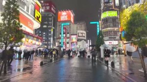 Прогулка дождливой ночью по Синдзюку, Токио, Япония ( 1 апреля 2025 г. )