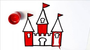 Рисуем вместе с детьми красивый зАмок. Рисование для детей легко и просто