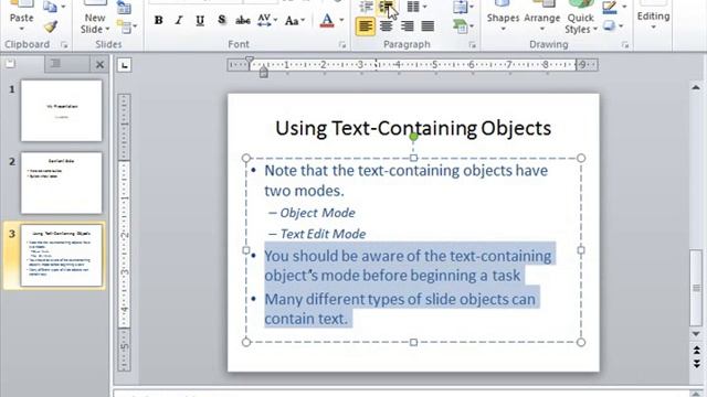 PowerPoint 2010 Tutorial Paragraph Formatting Microsoft Training Lesson 4.4