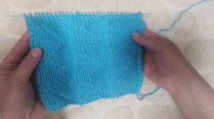 Узор спицами, плиссе с треугольниками, двухсторонний