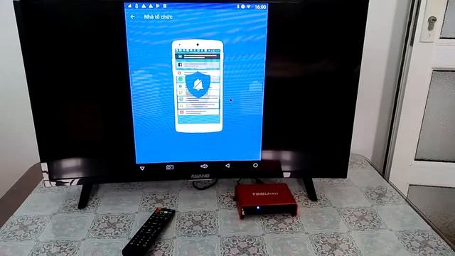 Chạy Tivi box T95U pro & Smart TV Asano màn hình cong 32 inch HD смотреть онлайн