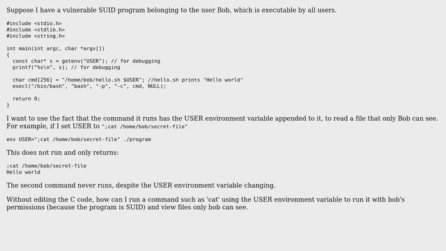 Unix & Linux: Exploit SUID program by using environment variables