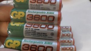 ПОСЫЛКА с Aliexpress  БАТАРЕЙКИ GP 3600 (1000 mAh) А. А. 1.2 В NI-MH Аккумуляторы Обзор и тест