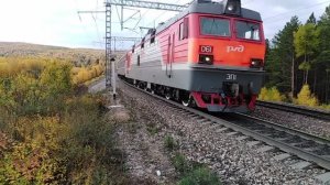 Поезда России осенью на Транссибирской магистрали | Железная дорога в Сибири