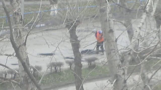 Ямочный говноремонт ул. Петра Осминина (г. Омск) смотреть онлайн