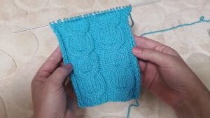 Узор спицами. Ступенчатая коса.