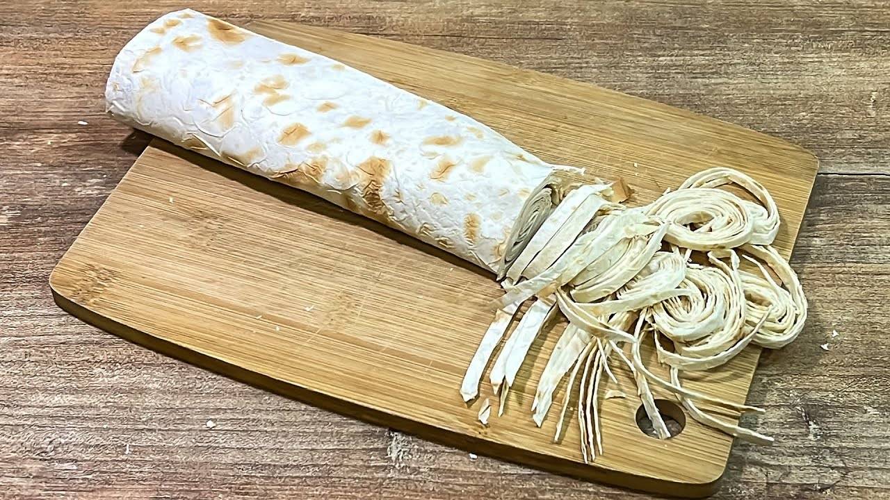 Просто нарежьте ЛАВАШ соломкой! Вкусный БЫСТРЫЙ ЗАВТРАК! Ленивая Пицца ! Без духовки!