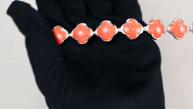 Серебряный браслет Дарвин с кораллом 926081118da-кор смотреть онлайн