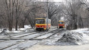 Трамваи Tatra T3SU-1118 и Tatra T6B5SU-1023