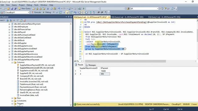 Business ERP Part 75 Purchases Return Amount Pending Store Procedure Database Microsoft Sql Server