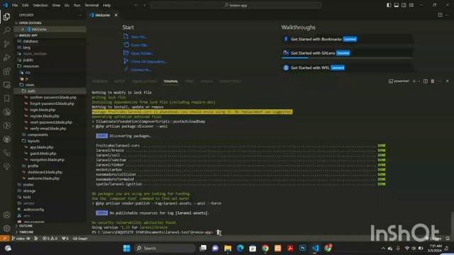 HOW TO INSTALL BREEZE ON LARAVEL BLADE TEMPLATE WITH WINDOWS 11 USING VS CODE TERMINAL смотреть онлайн