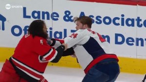Hurricanes' Jalen Chatfield Slams Capitals' Connor McMichael On The Ice With No Helmet