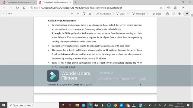 Client sever and p2p architecture: Computer Networks ,VTU 18CS52 смотреть онлайн