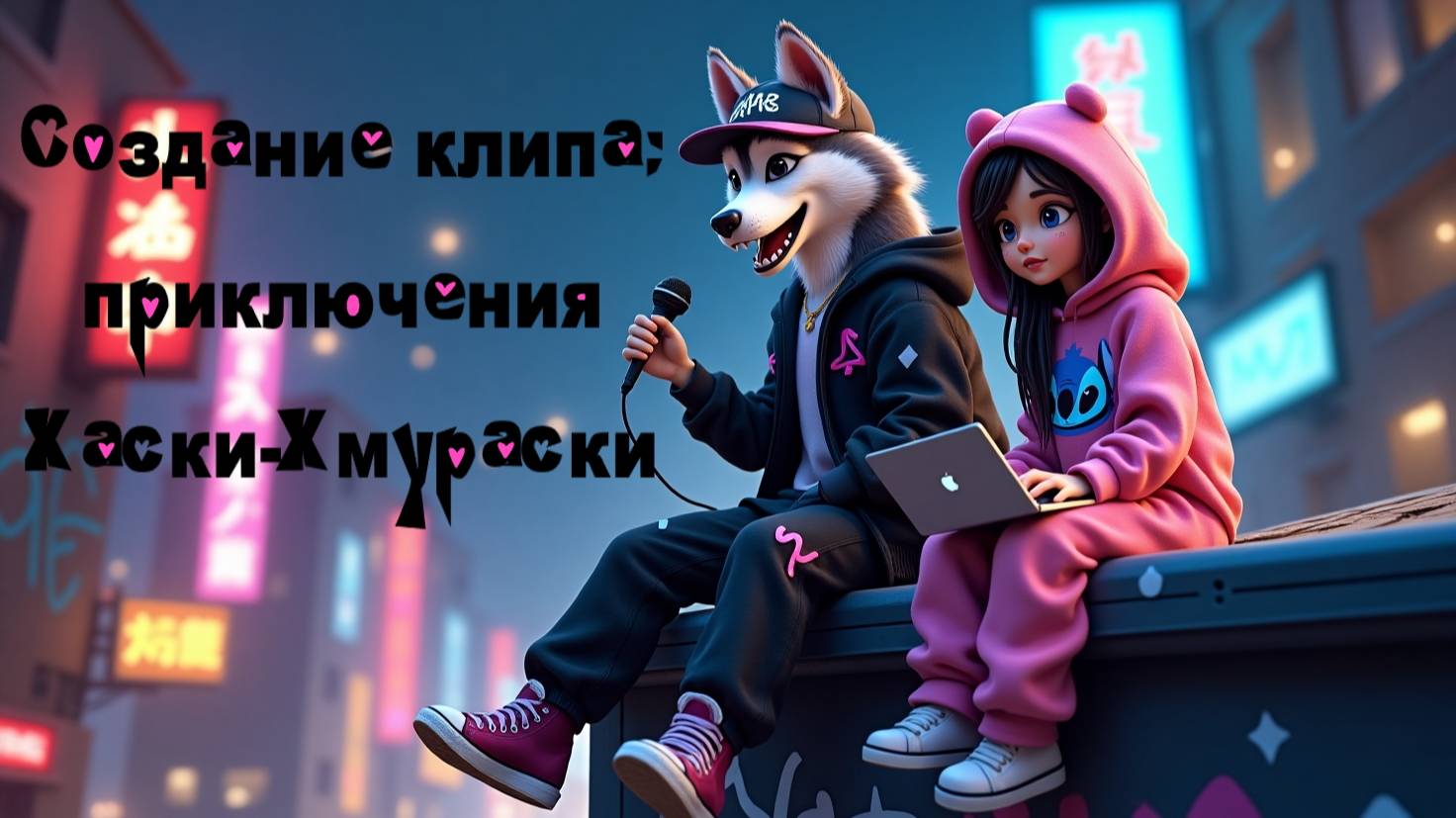 Создание нейроклипа "Приключение Хаски-Хмураски"