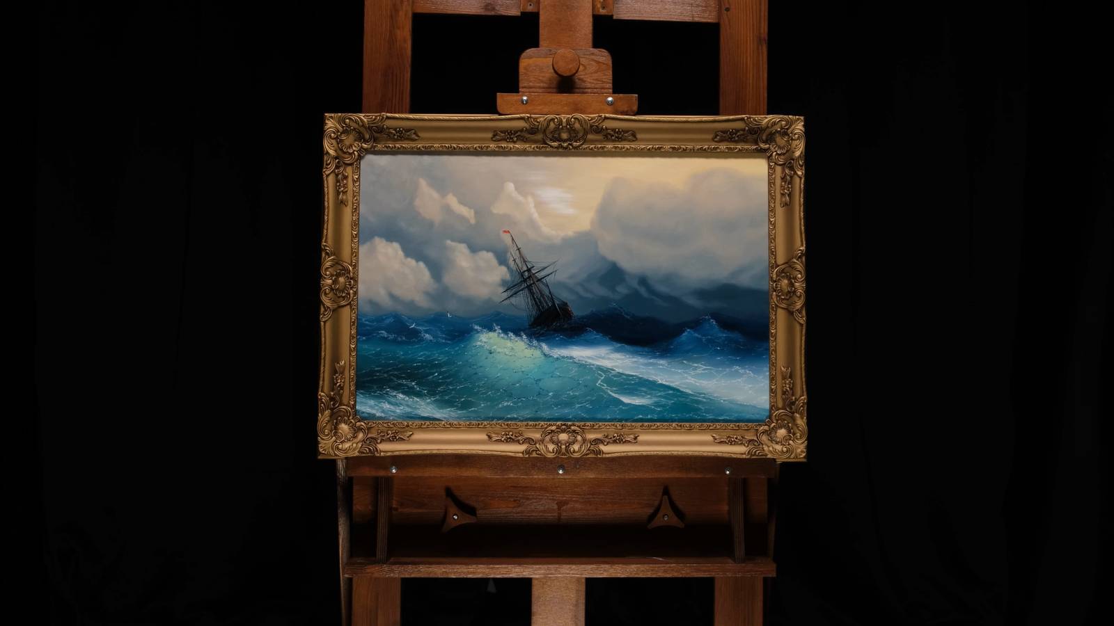 Иван Айвазовский «Корабль в бурном море» смотреть онлайн