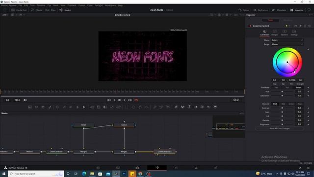 Davinci Resolve Tutorials: NEON TEXT Effect Neon Fonts [Hindi]