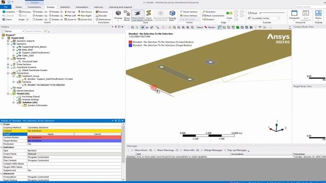 Ansys: Assigning MPC contact constraints between solid, shell, and beam elements смотреть онлайн