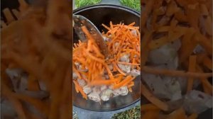Готовим плов в казане и шашлык в тандыре