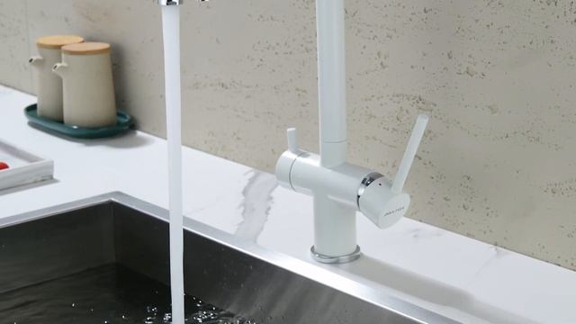 Смеситель Paulmark Serpentine Se213222-431 для кухонной мойки белый смотреть онлайн