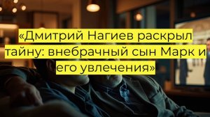 «Дмитрий Нагиев раскрыл тайну: внебрачный сын Марк и его увлечения»