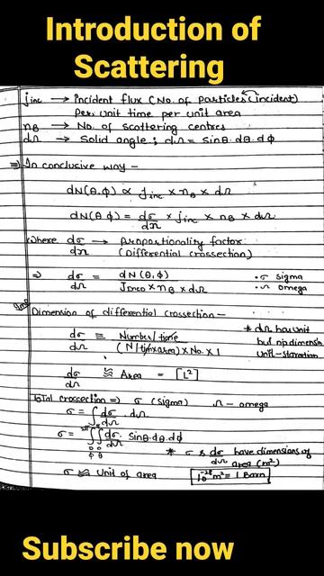 Introduction of Scattering Exam Helper Notes Scattering Physics NOTES