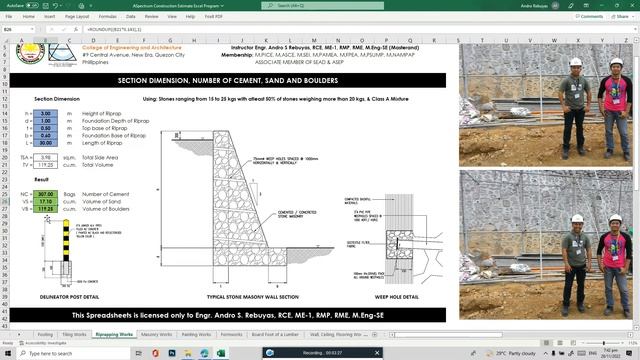 ESTIMATING CEMENT, SAND AND BOULDERS FOR RIPRAPPING WORKS смотреть онлайн
