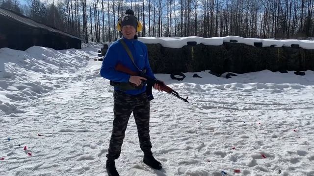 Стрельба "очередью" из ВПО-136. Bump Fire AKM.