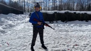 Стрельба "очередью" из ВПО-136. Bump Fire AKM.