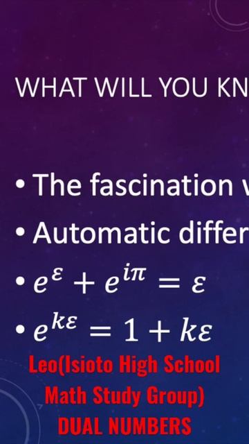 Abstract of the first introduction of dual numbers
