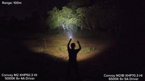 Convoy M2 XHP50.3 HI 5000K 6v 4A vs M2 XHP50.2 6500K 3v 5A vs M21B XHP70.3 HI 6500K 6v 5A Driver