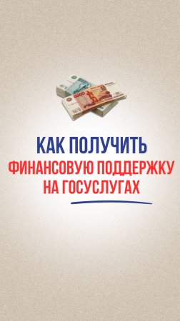 Как получить финансовую поддержку на госуслугах?