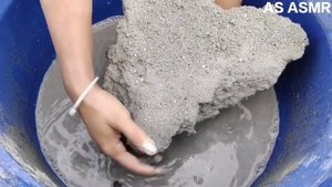 Asmr - P2 full video Super dusty crunchy sand cement dry water 💦crumbling