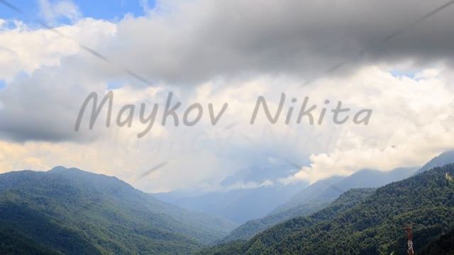 The tops of the clouds. Spole. TimeLapse. Sochi, Russia. 4K